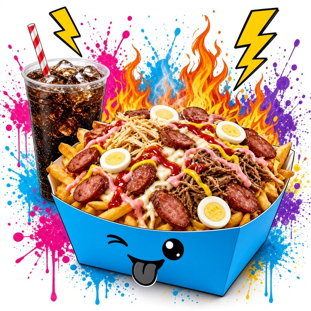 Salchipapa Mixta Pollo y Carne
