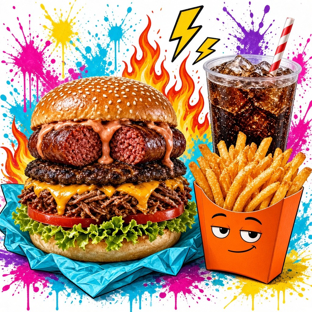 Hamburguesa Mixta Chorizo y Carne